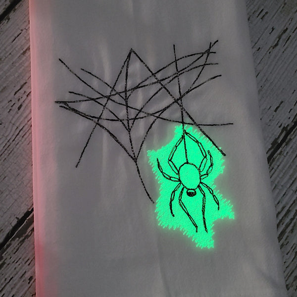 NEW! Glow in Dark Hanging Spider Tea Towel