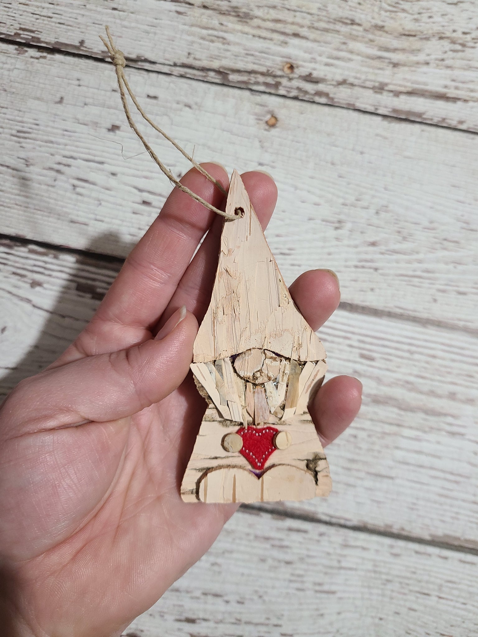 Birch Bark Gnome Ornament
