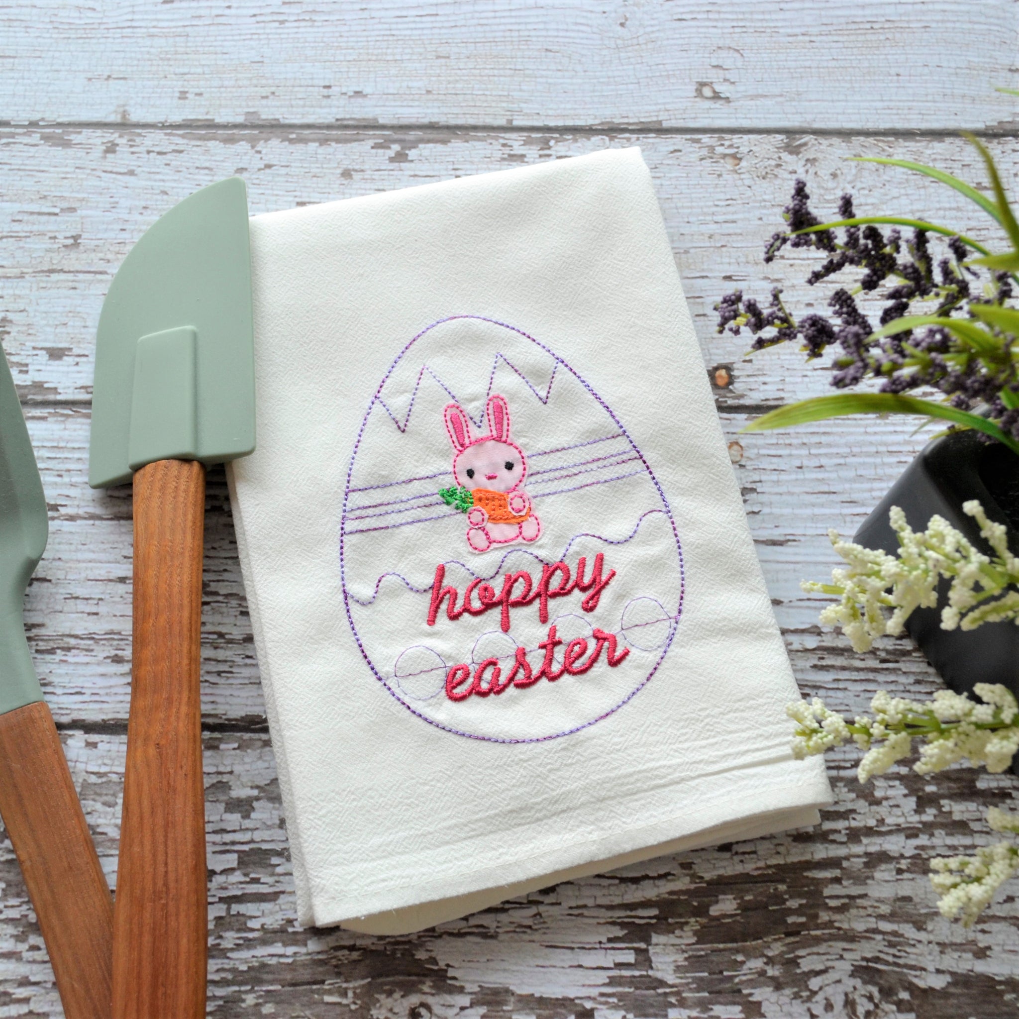 Hoppy Easter Floursack Towel - Easter Bunny