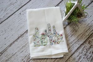 Christmas Cacti Tea Towel - Christmas