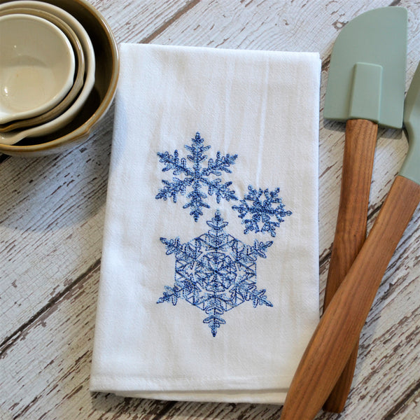 NEW! Lace Snowflakes Tea Towel