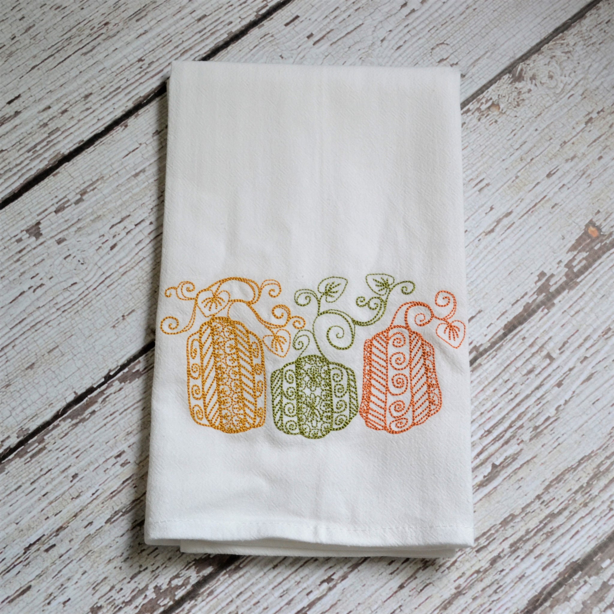 NEW! Lace Pumpkins Tea Towel