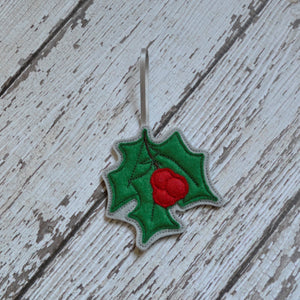 NEW! Holly Branch Felt Ornaments - Single, multi Pack