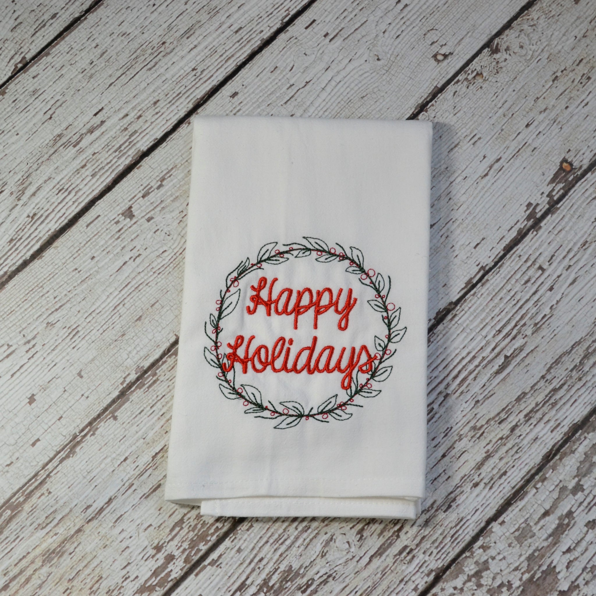 Happy Holidays Tea Towel - Christmas
