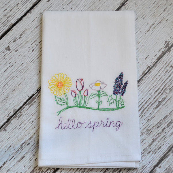 Hello Spring Floursack Towel - Floral