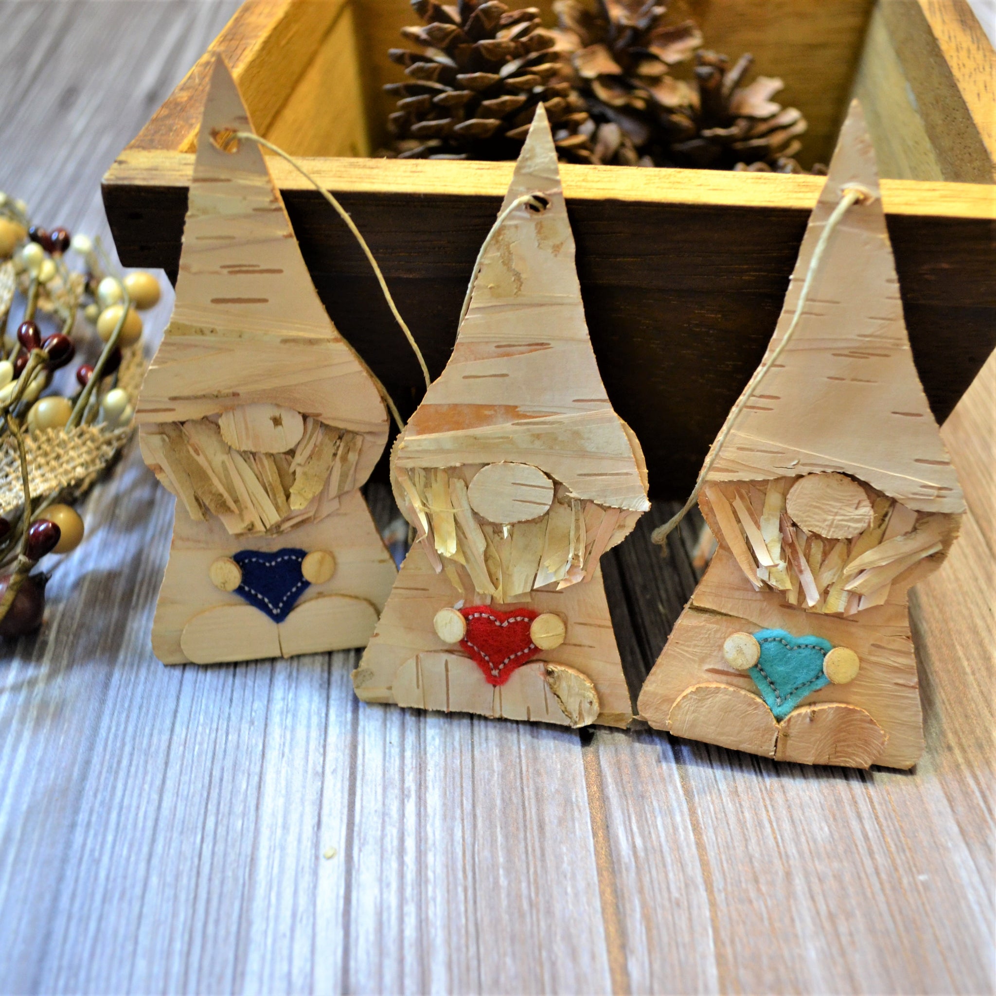 Birch Bark Gnome Ornament