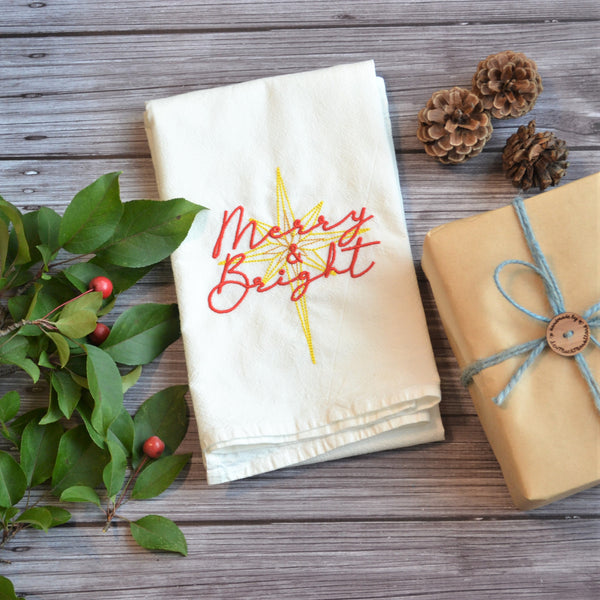 Merry & Bright Tea Towel - Christmas