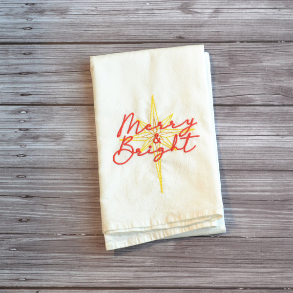 Merry & Bright Tea Towel - Christmas