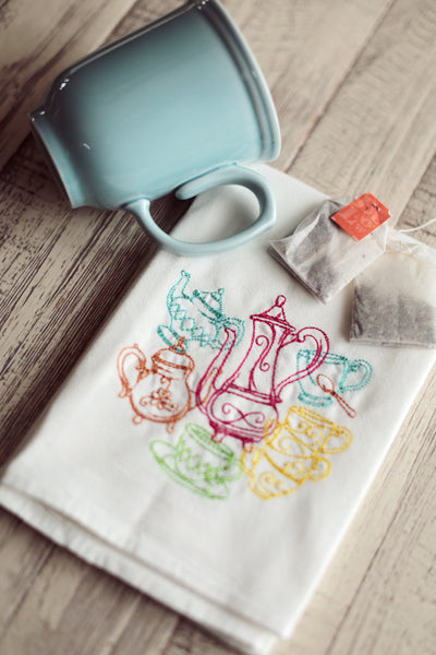 Teapots - 30x30 Kitchen Tea Towel