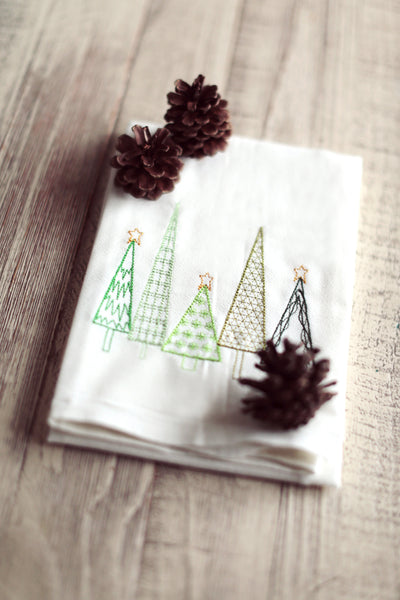 Christmas Trees Tea Towel - Christmas