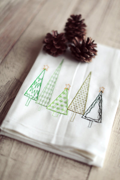 Christmas Trees Tea Towel - Christmas