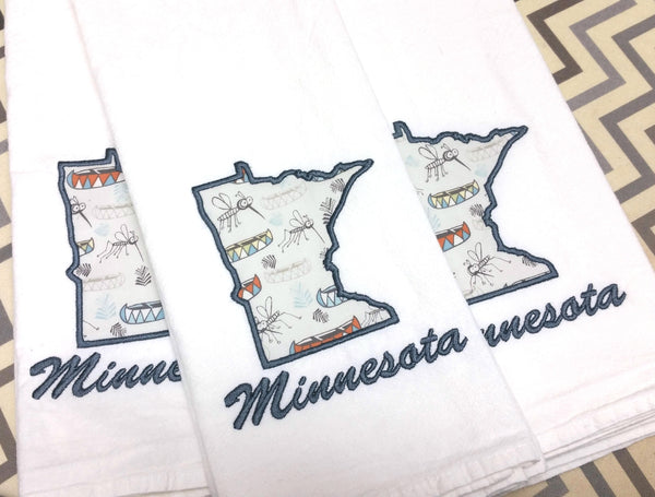 I Love Minnesota Tea Towel - Mosquitos & Canoes Minnesota