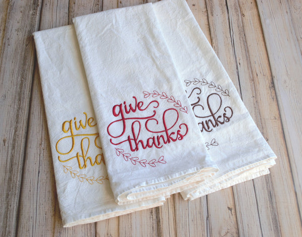 Give Thanks Tea Towel