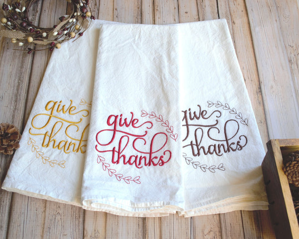 Give Thanks Tea Towel