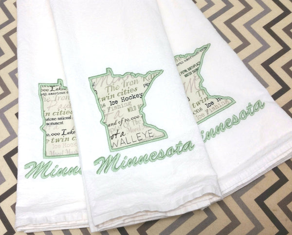 I Love Minnesota Tea Towel - MN Text