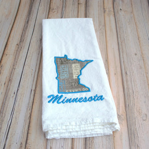 I Love Minnesota Tea Towel - License Plates Minnesota