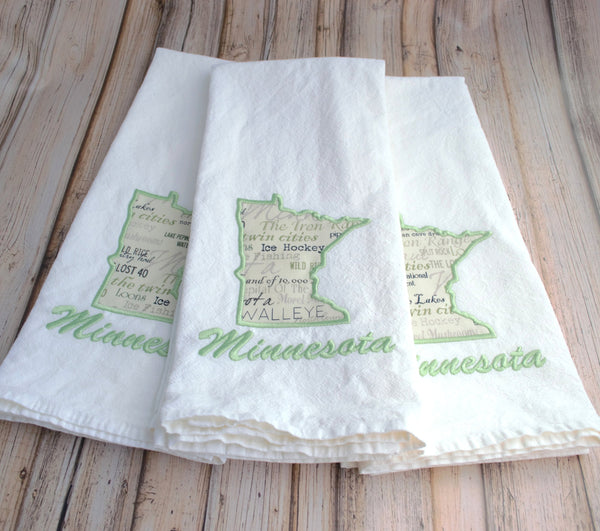 I Love Minnesota Tea Towel - MN Text