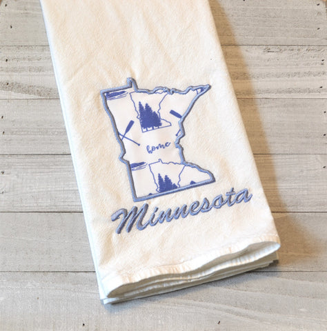 I Love Minnesota Tea Towel - MN Home Trees Fabric
