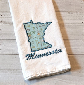 I Love Minnesota Tea Towel - MN Nature Fabric